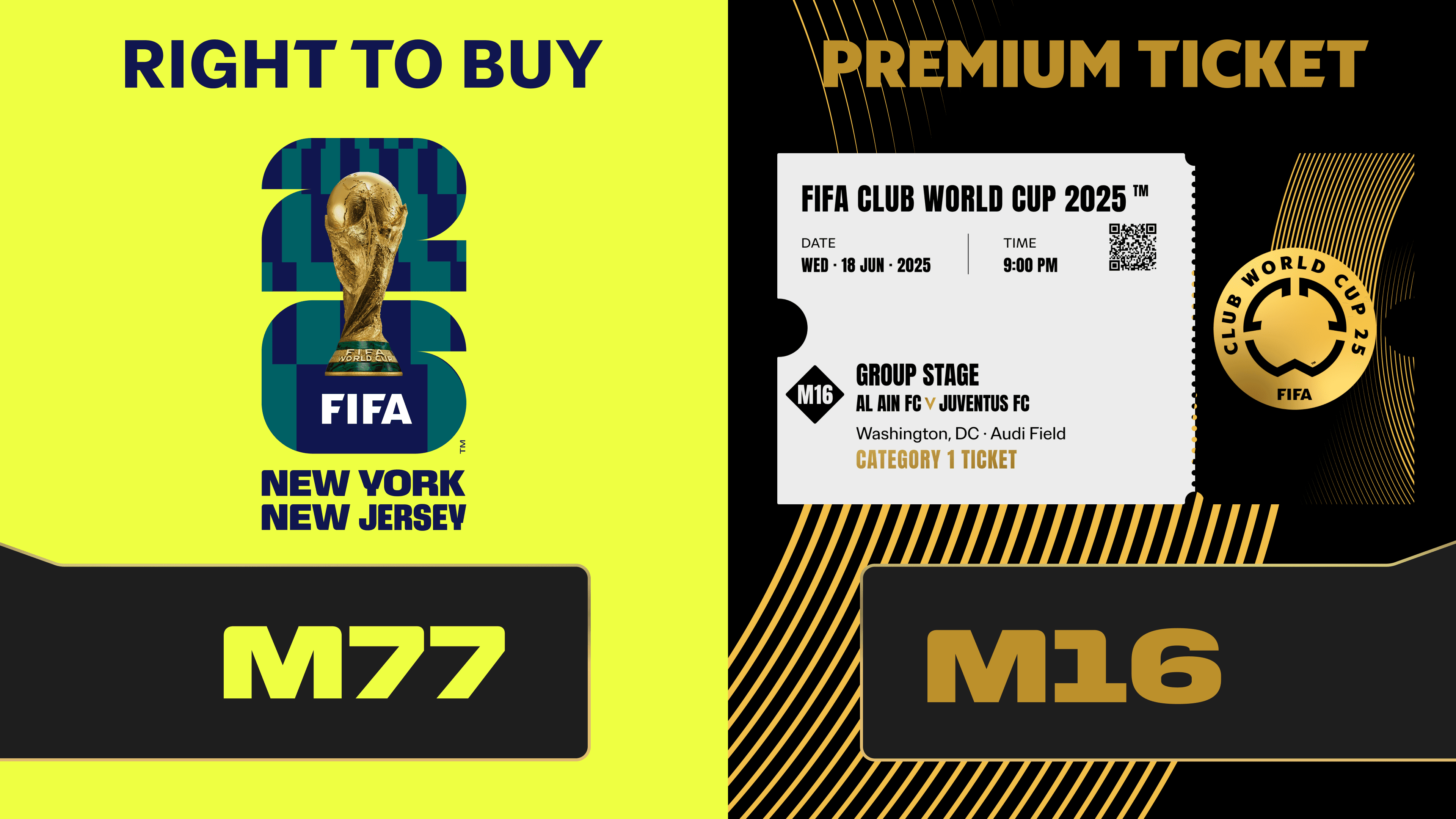 NO LONGER VALID: Combo Reward: Ticket FIFA Club World Cup 2025™ M16 + RTB M77 to FIFA World Cup 26™