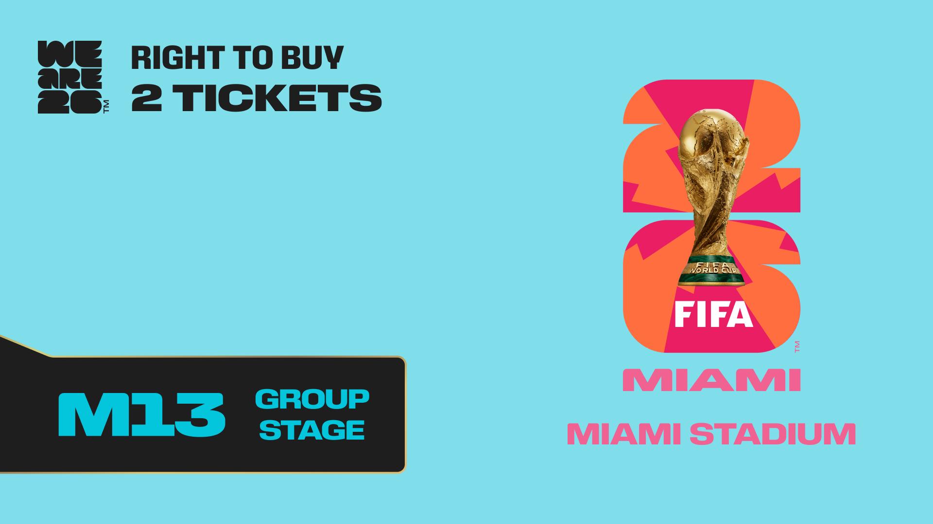 Collectible also valid as RTB for 2 tickets to M13 Miami