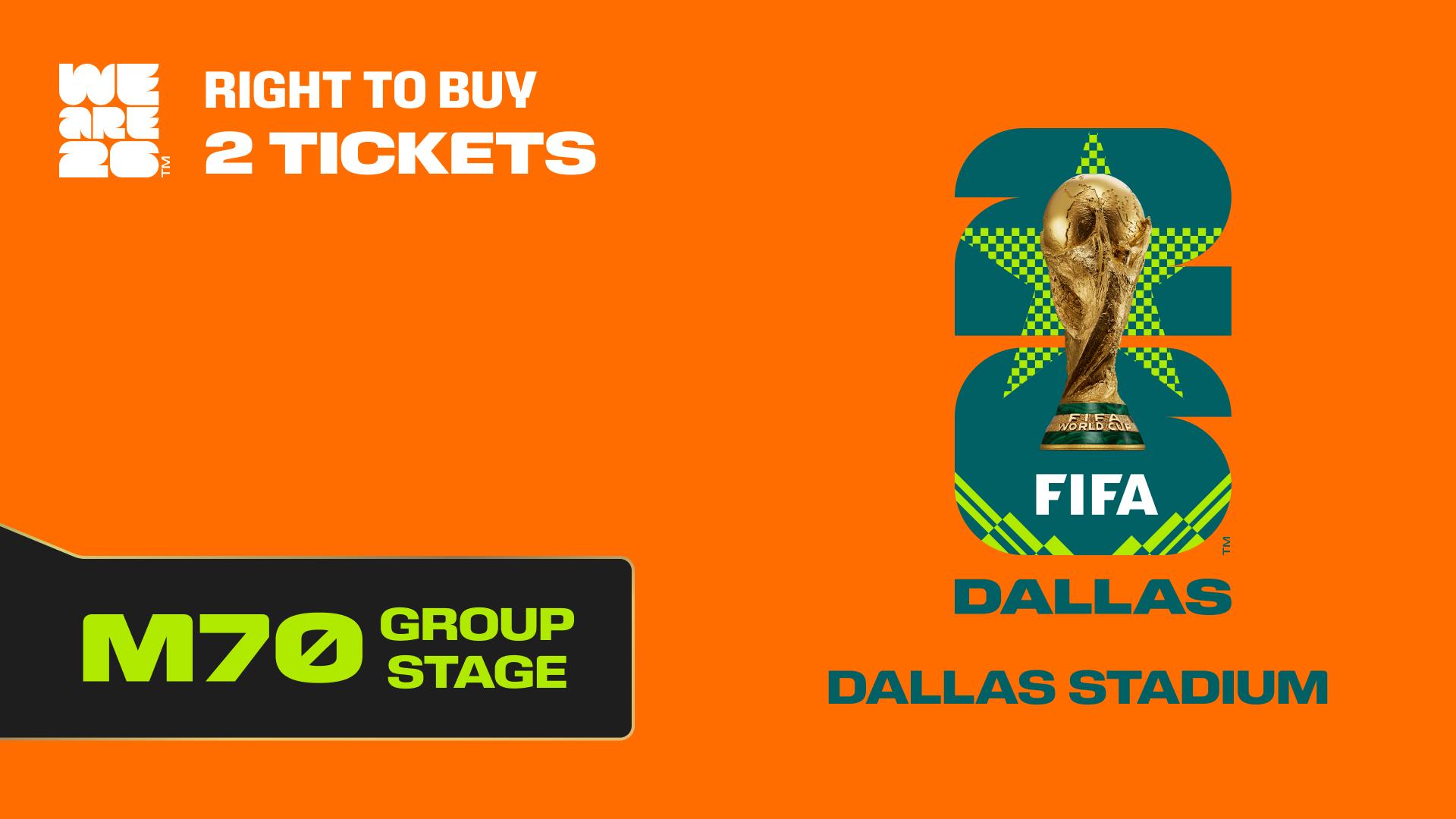 Collectible also valid as RTB for 2 tickets to M70 Dallas