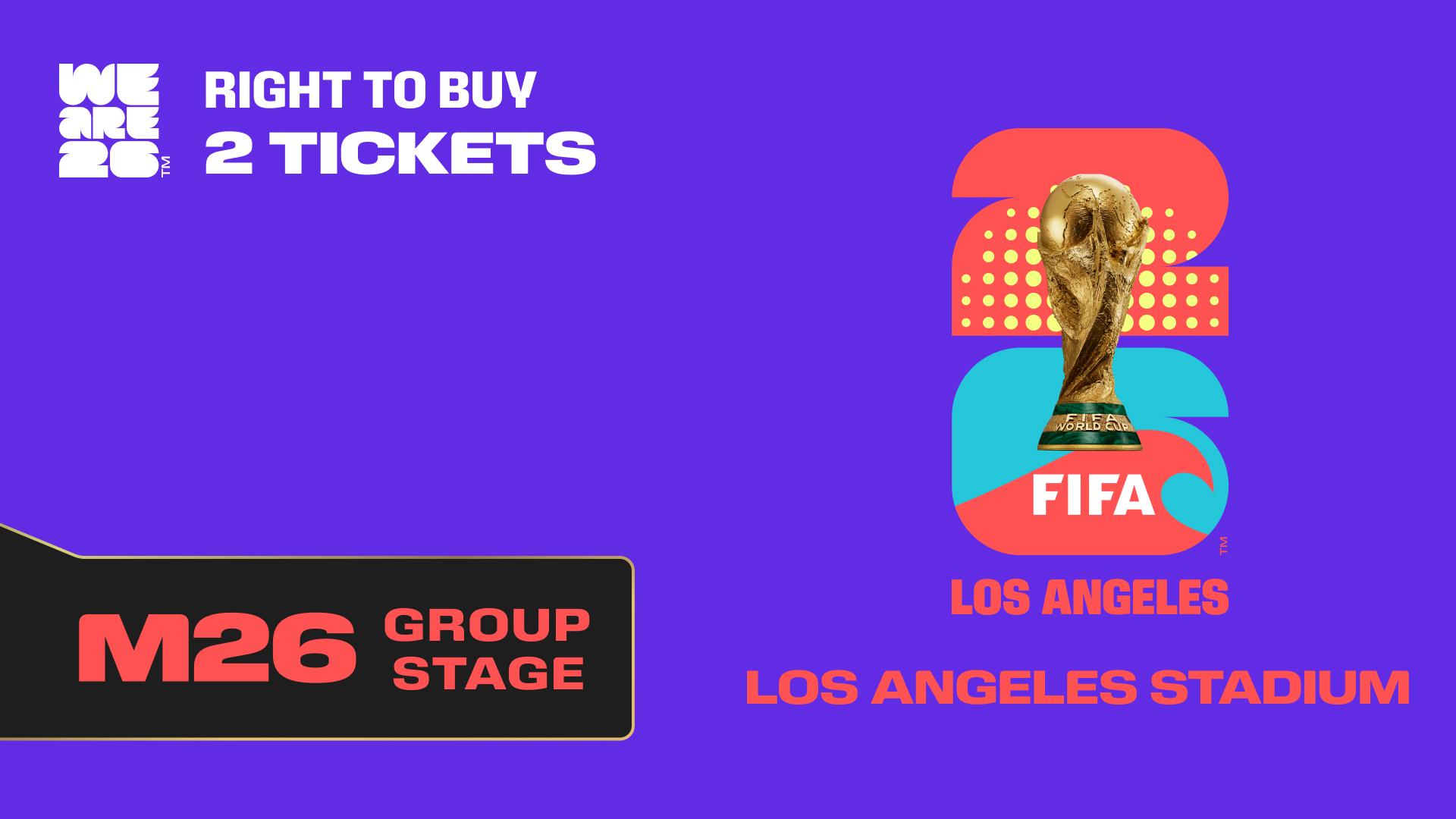 Collectible also valid as RTB for 2 tickets to M26 Los Angeles