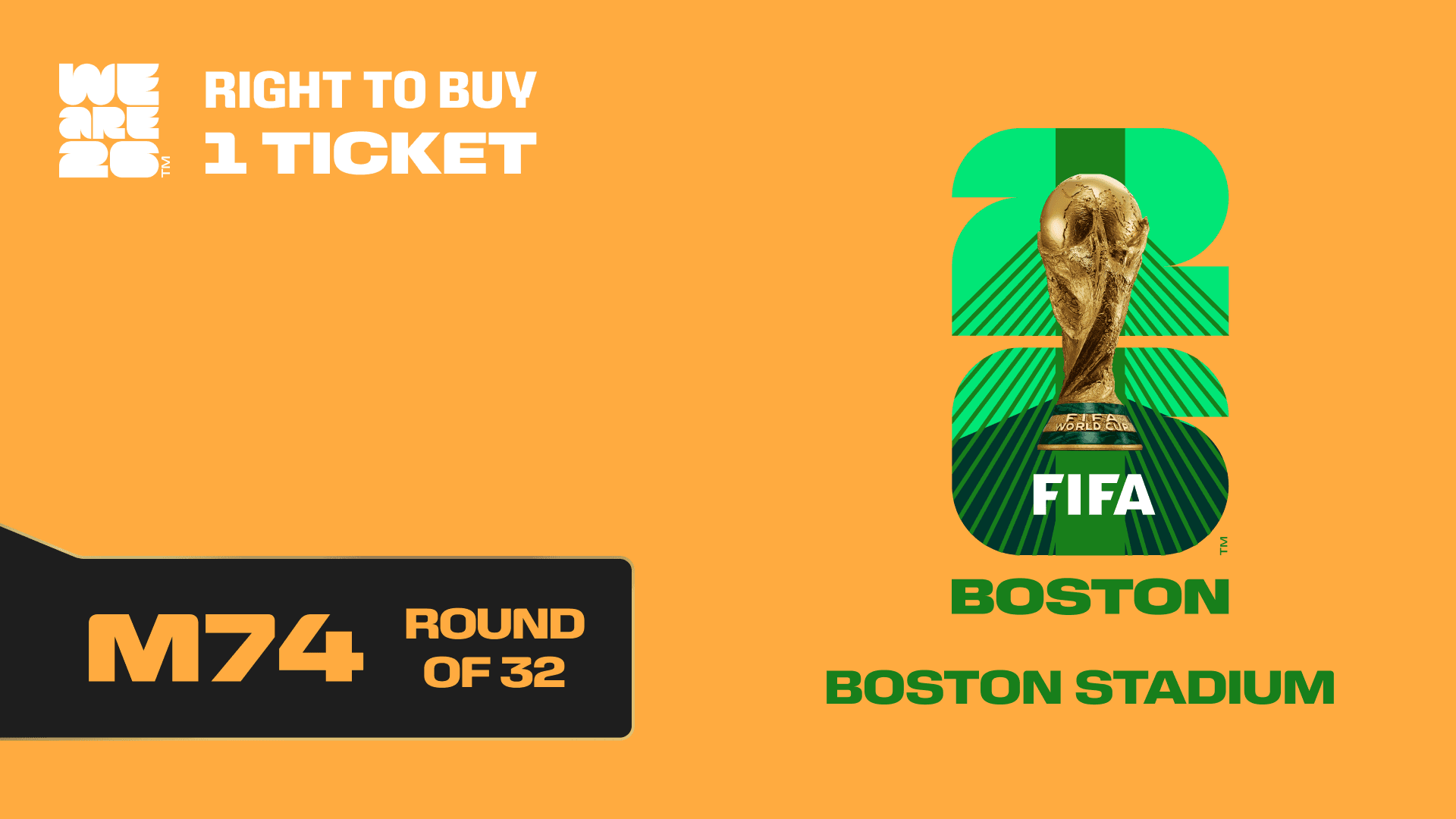 Collectible also valid as RTB for 1 ticket to M74 Boston