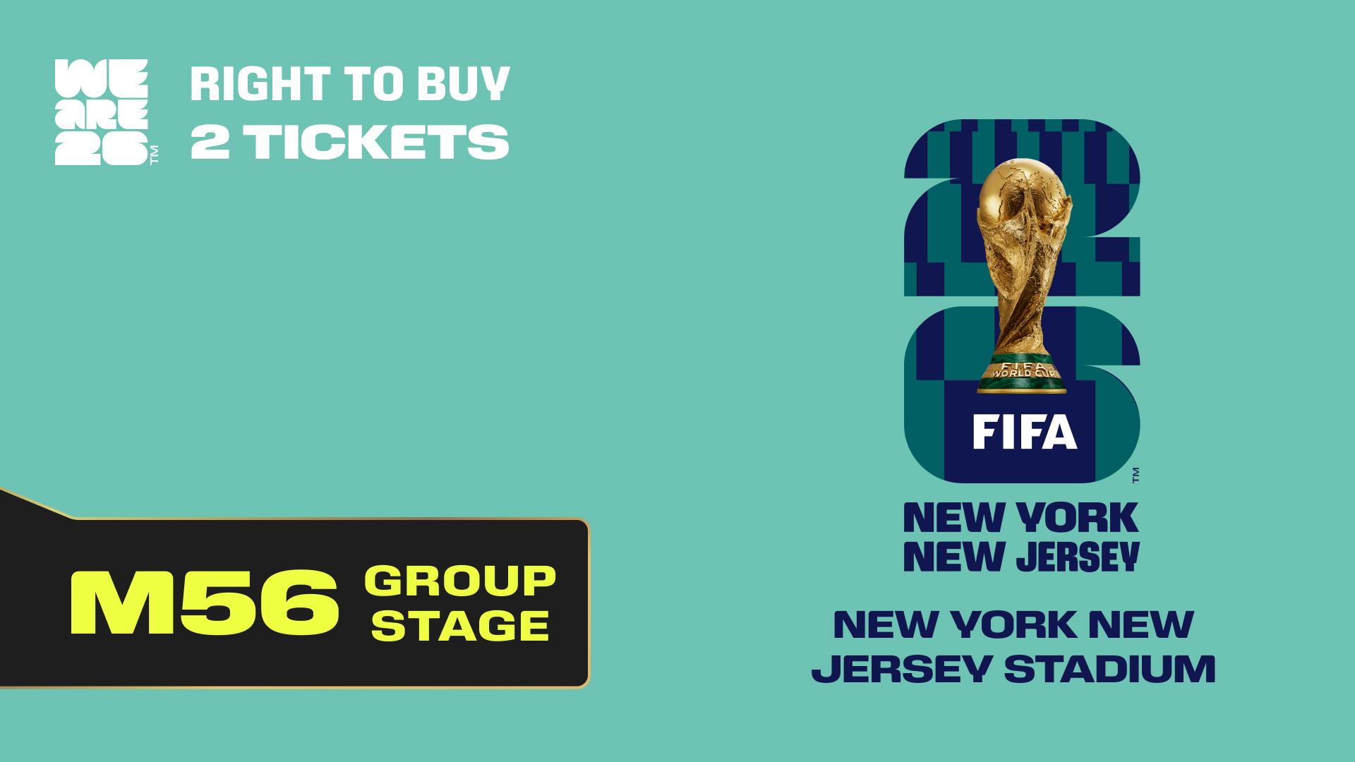 Collectible also valid as RTB for 2 tickets to M56 New York