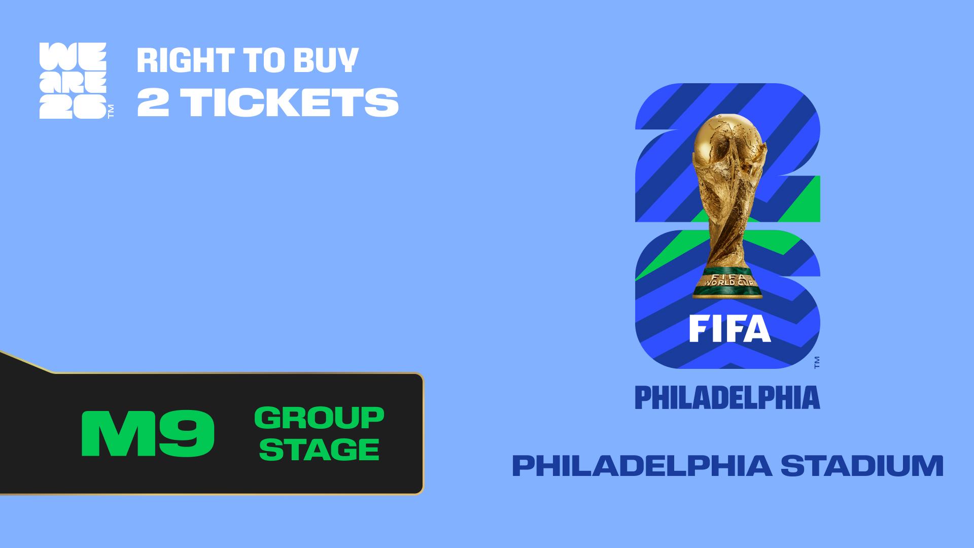 Collectible also valid as RTB for 2 tickets to M9 Philadelphia