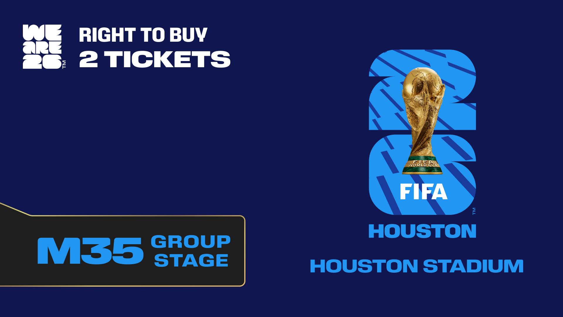 Collectible also valid as RTB for 2 tickets to M35 Houston