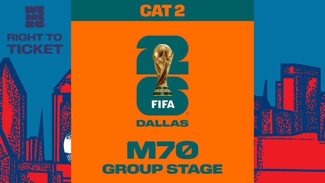 Dallas Cwc Fifa Collectible also valid as Right To Ticket Category 2 for M70 Dallas ...